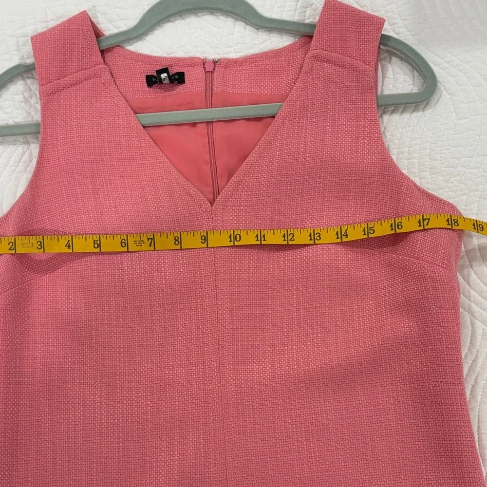 Talbots Pink V-Neck Textured/tweed Midi Dress - Picture 6 of 6